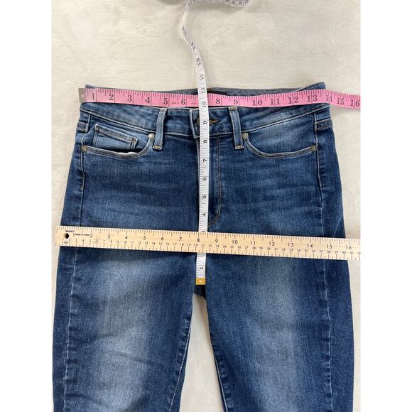 Paige Hoxton Ultra Skinny Leg Jean in Medium Wash Keiran Destructed 27 Capsule - Picture 8 of 9